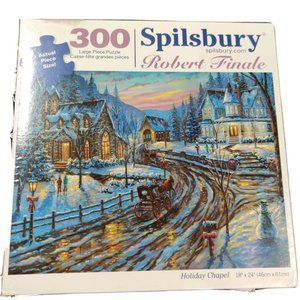 Spilsbury 300 Piece Robert Finale Art Puzzle "Holiday Chapel" 18x24"  NEW In Box